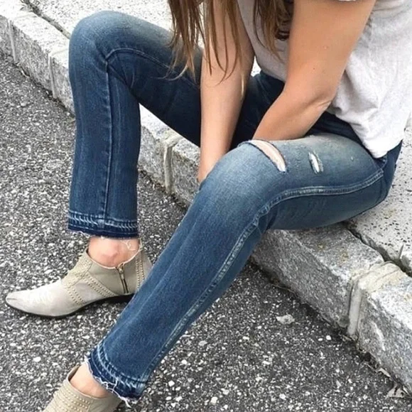 Amo Babe Blue Jeans Size 27 Very Sexy 🖤 Dive Bar Destroy Wash - Picture 4 of 10